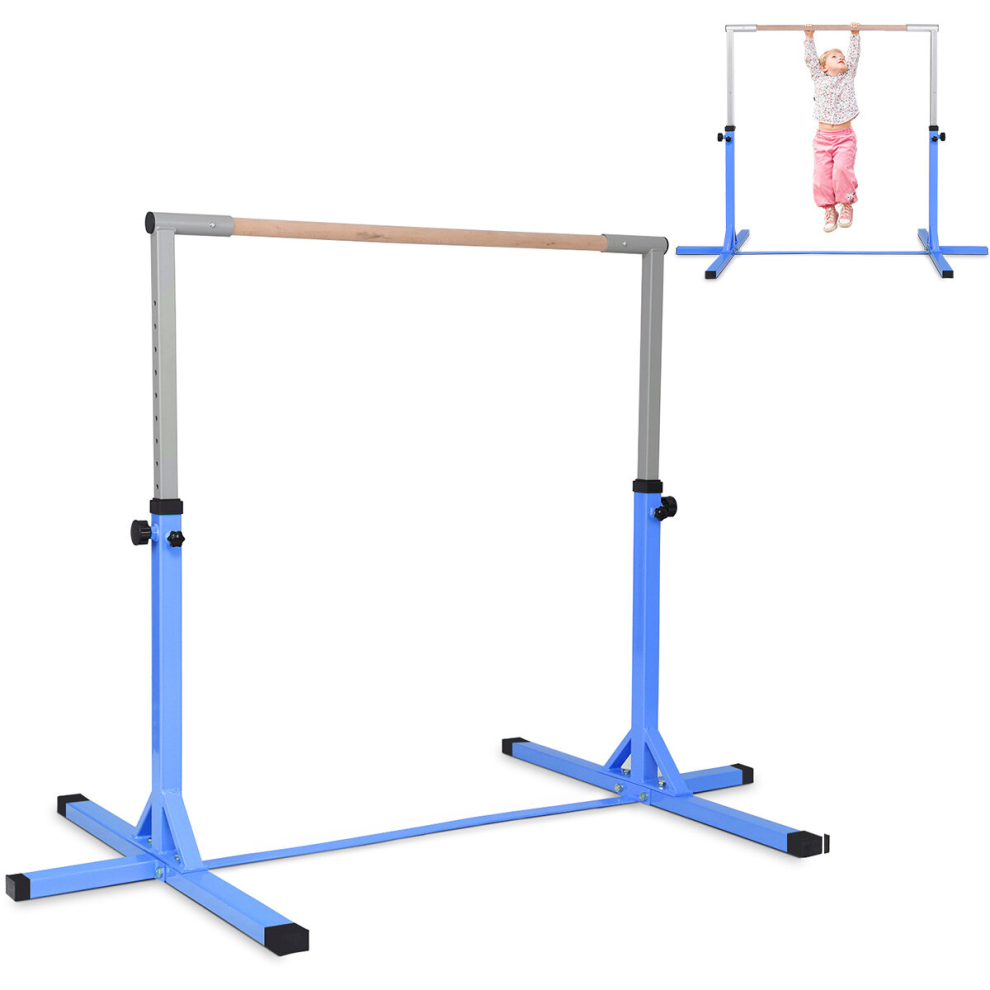 Kids Junior Gymnastic Training Bar Adjustable Horizontal Home Gym 100kg