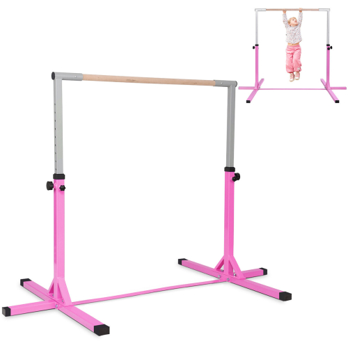 Gymax Kids Junior Gymnastic Training Bar Adjustable Horizontal Home Gym 100kg