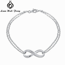 Silver Infinity Bracelets & Bangles for Women 8 Shape Double Chain Bracelet Party Jewelry Gift for Women