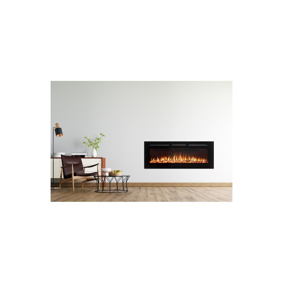 Adam Orlando Inset / Wall Mounted Electric Fire, 50 Inch