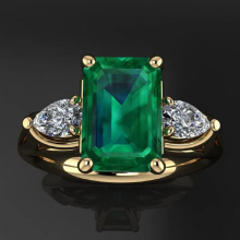 14k Jewelry Green Emerald Ring for Women Bague Bizuteria Anillos De Pure Emerald Gemstone 14k Ring for Females
