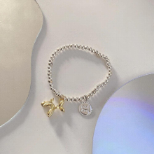 Balloon Dog Women Bracelet Beaded Bracelets Elastic Rope Jewelry Jewellery Bangles Silver Pulseras