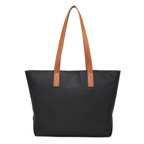 (Black) Casual Waterproof Wear-Resistant Lightweight Shopping Tote Bag