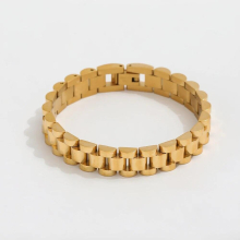 Jewelry High End PVD Waterproof&No Fade Chunky Watchband Adjustable Bracelet for Women