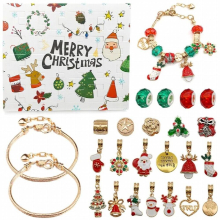 Christmas Advent Calendar for Girls Xmas Countdown Calendar 24 Days Christmas Bracelet Gift Set DIY Bracelet Making Kit