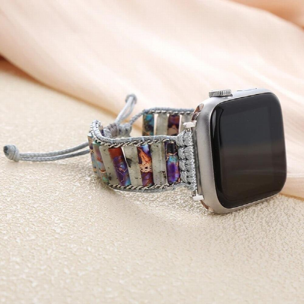 Newest Moonstone Alternate With Impire Jaspers Bangle Smartwatch Bracelet Watch Wristband Boho Iwatch Jewelry Multicoloured 885670278269