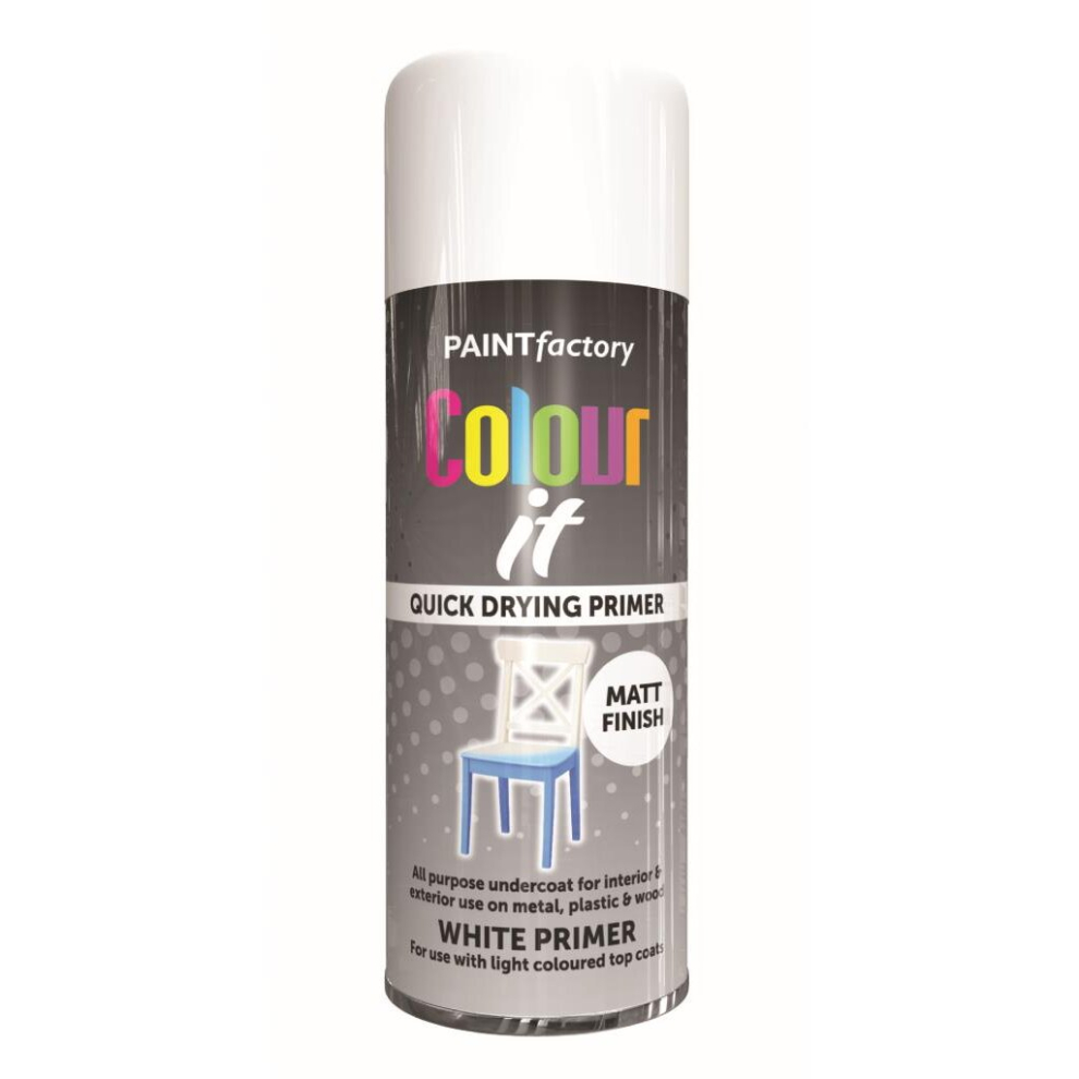 400ml White Primer Aerosol Spray Paint Metal Wood Plastic