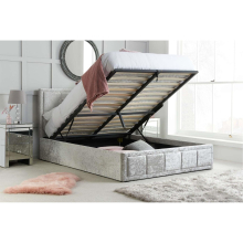 King Size Ottoman Bed Grey Hannover Frame 5FT 150cm Storage Velvet Fabric