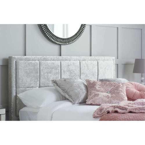 Birlea Double Ottoman Bed Grey Hannover Frame 4FT6 135cm Bedstead Storage Velvet Fabric 2