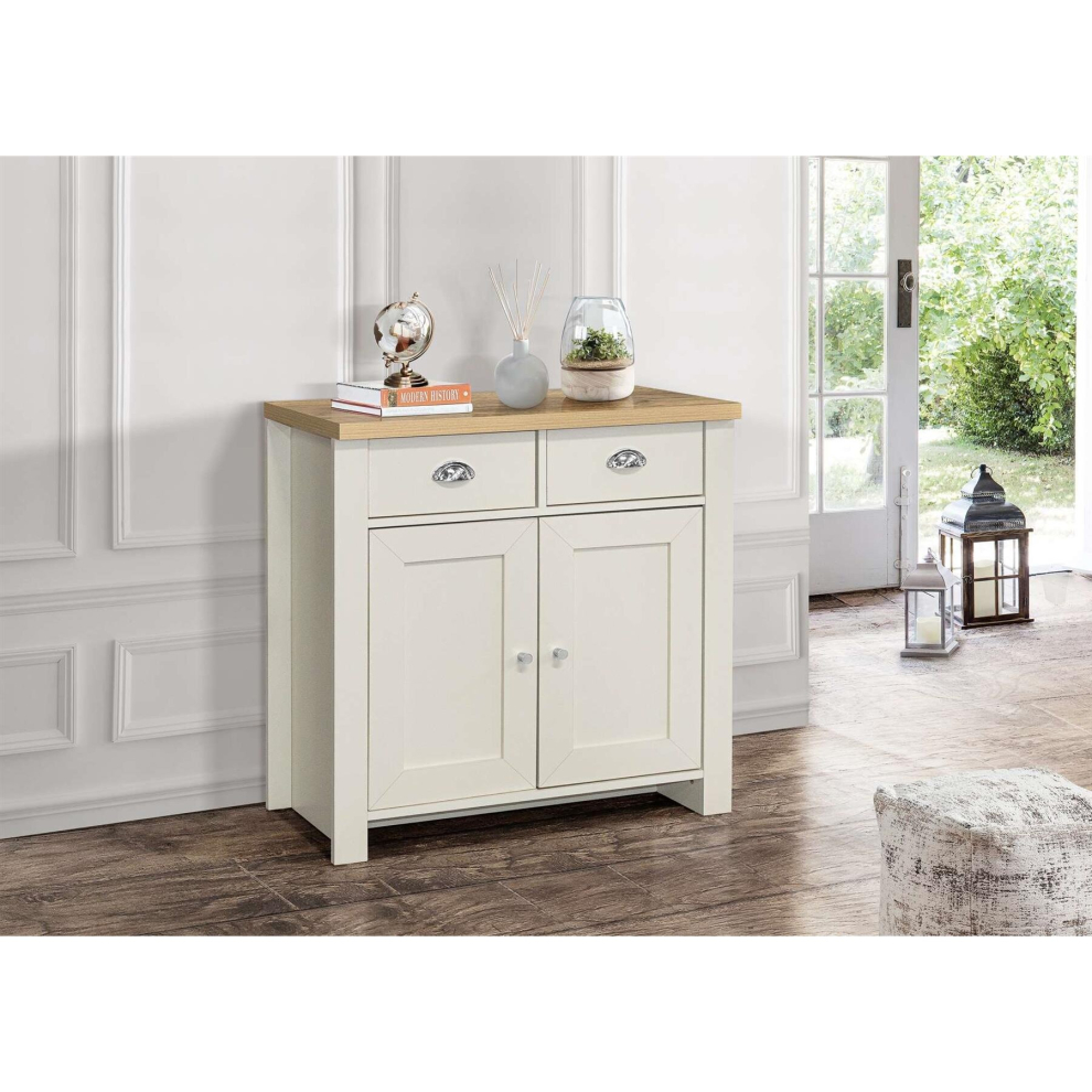 Sideboard Cream & Oak Birlea Highgate 2 Door 2 Drawer Farmhouse Shabby Chic