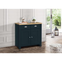 Sideboard Blue & Oak Birlea Highgate 2 Door 2 Drawer Navy Farmhouse Shabby Chic