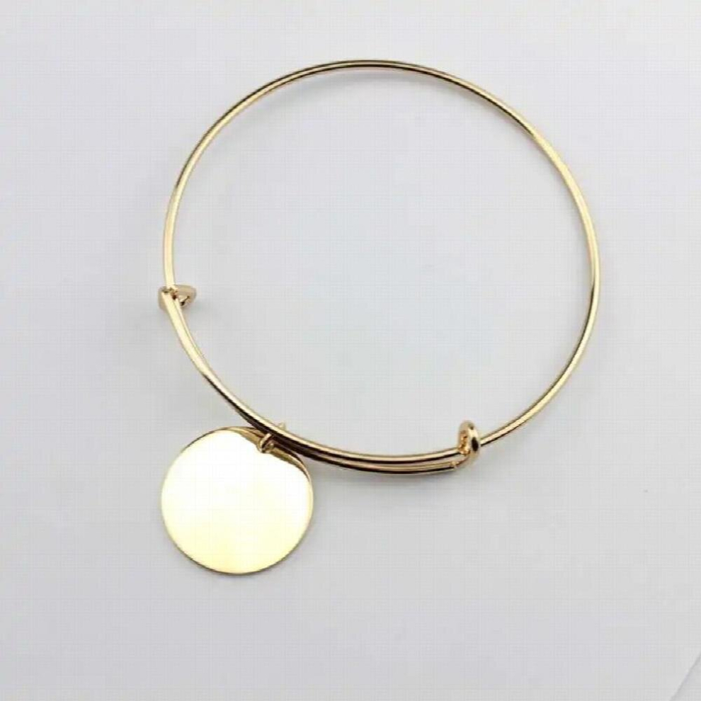 Monogram Flat Disc Charm Bangle Adjustable
