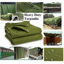 Extra Heavy Duty Tarpaulin Waterproof Sheet Thick Green Tarp Ground Canvas Cover (3 Meter x 6 Meter ) Green