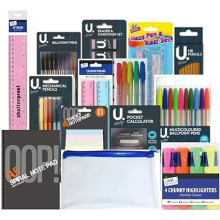 64 pcs Stationery Set Back to School Stationary Set Home Schooling Pen Pencil Eraser Calculator Pencil case Sticky Pads