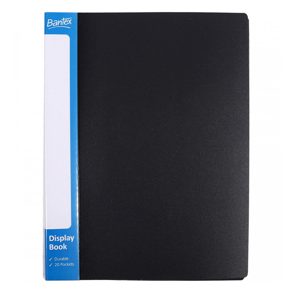 Photos - File Folder / Lever Arch File Bantex A4 Insert Display Book Fixed 20 Pockets  (Black)