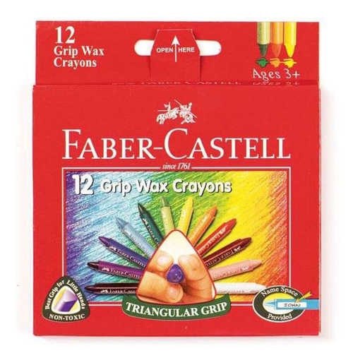 Faber-Castell Faber-Castell Triangular Grip Wax Crayons 12pcs