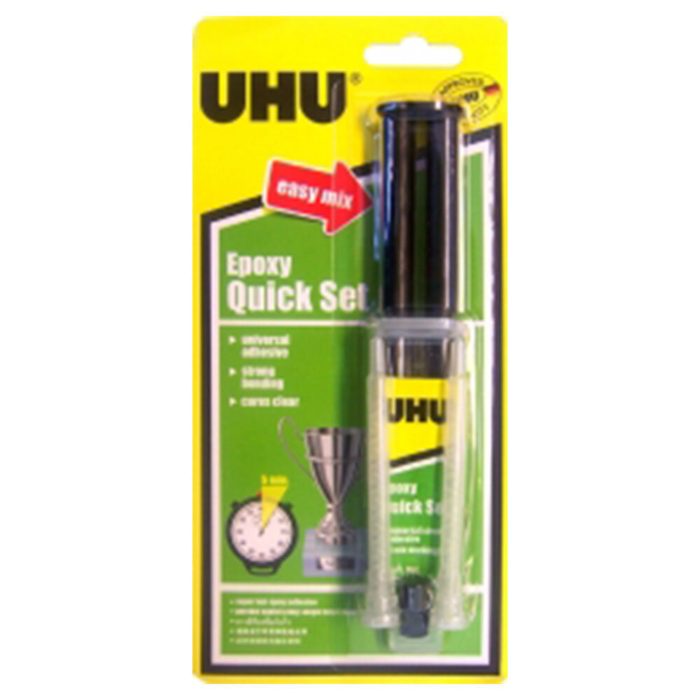 Uhu Epoxy Glue Syringe Quick Set 14Ml (Pack Of 2) 4026700375459