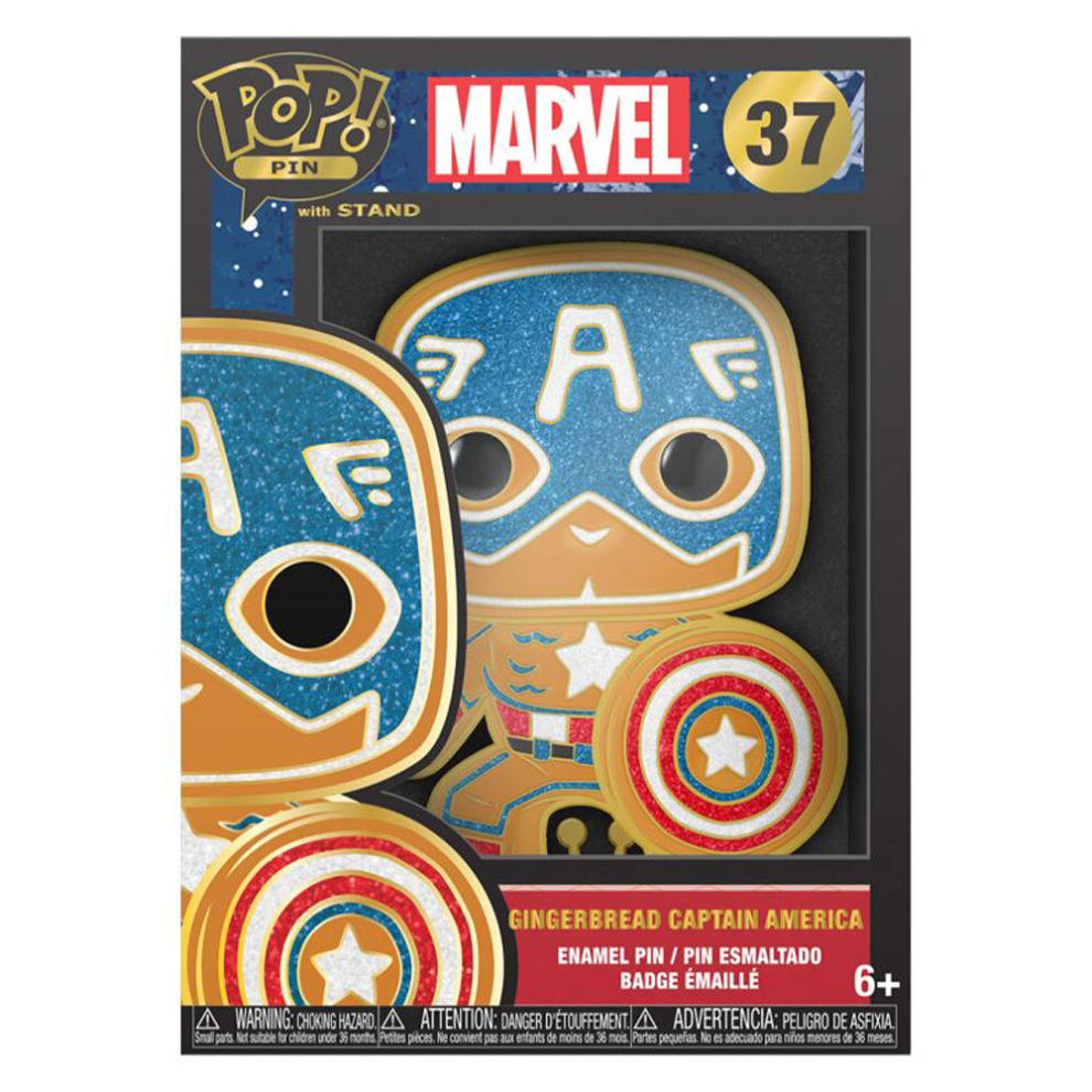 Marvel Comics Captain America Gingerbread Enamel Pop! Pin Orange