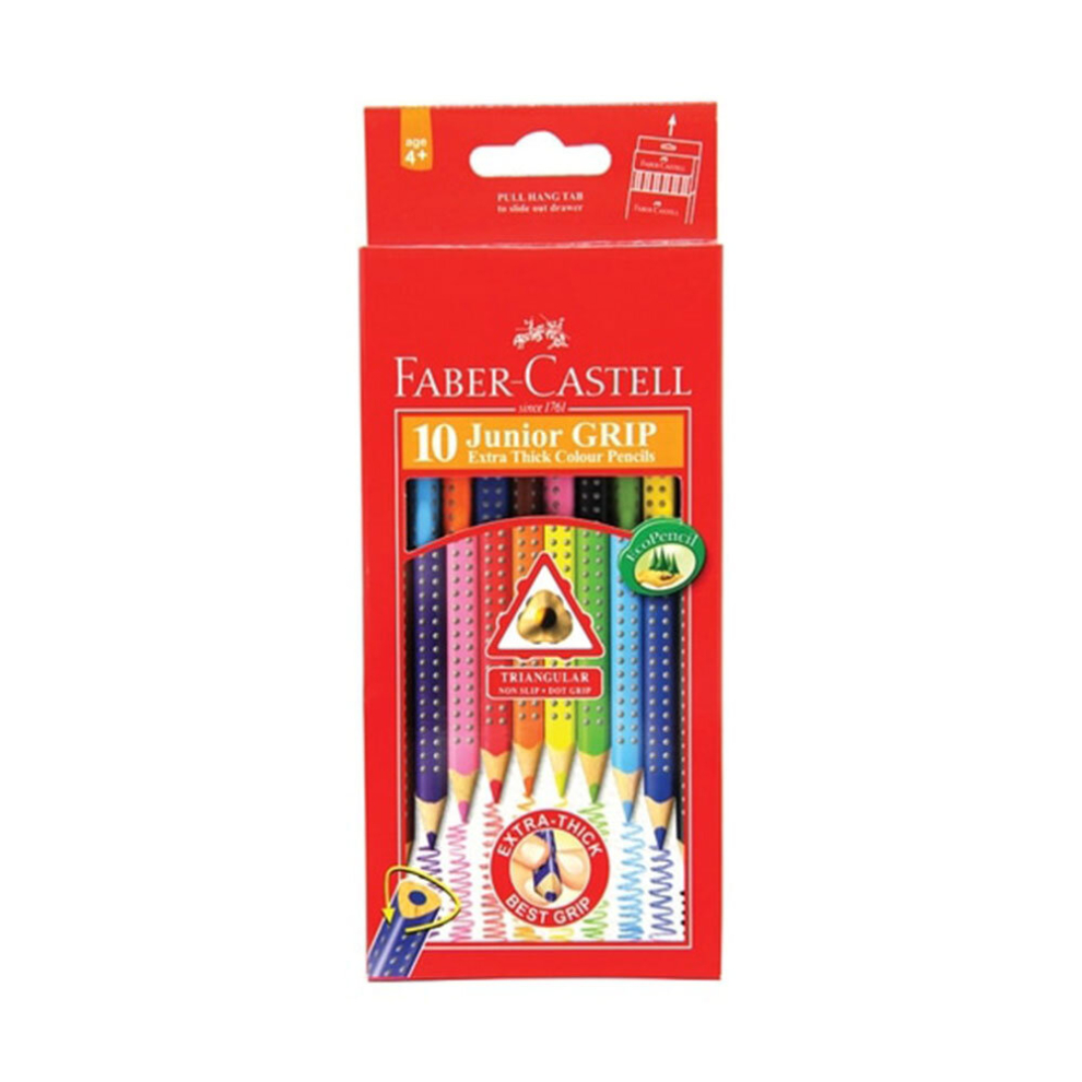Faber-Castell Junior Grip Triangular Coloured Pencil 10Pcs