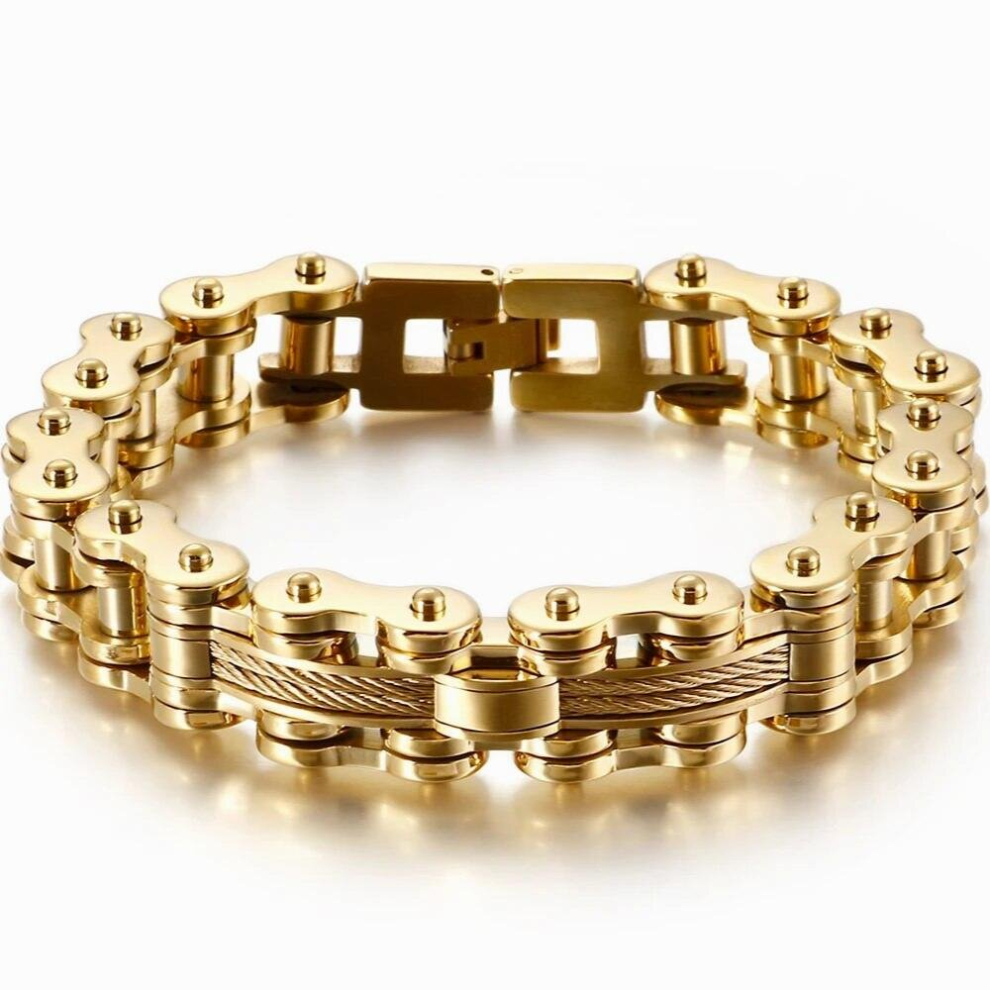 13MM Bicycle Chain Bracelet for Men In Stainless Steel Rock And Roll Mens Jewellery Accessories On Hand Wrist Bracelets Strap