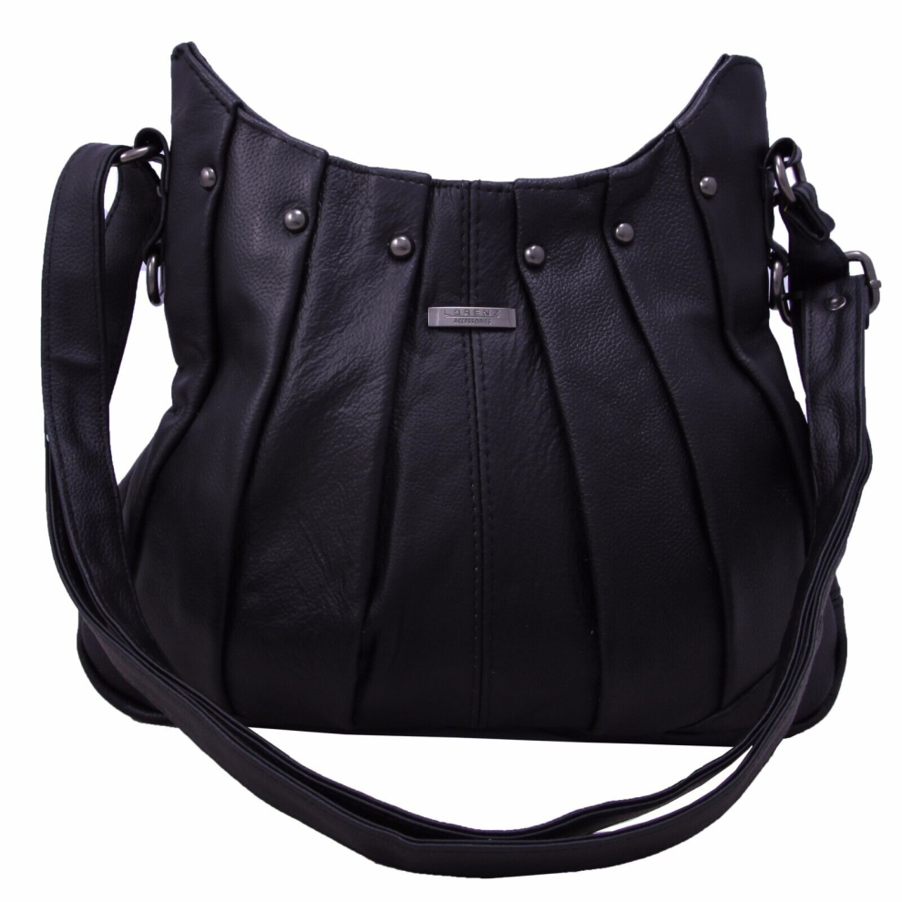 Aronz Women\Ladies Bag Soft Leather Handbag Shoulder Messenger Cross Body Tote Satchel Black