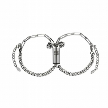 2Pcs/Set Magnetic Bracelet with Stainless Steel Cuban Chain Couple Bracelet Bangle Gift Jewelry
