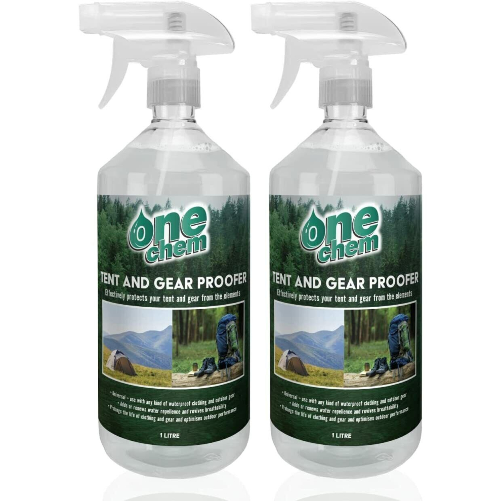 One Chem Tent and Gear 2 x 1L Spray Camping & Hiking Waterproofer