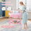 Costway Baby Changing Table with Bathtub Folding Infant Diaper Changing Nursery Station 4