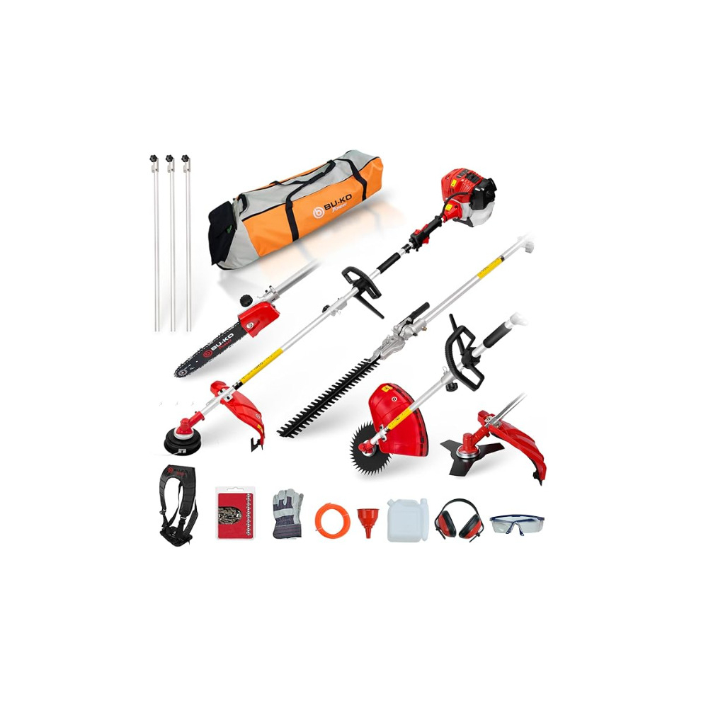 BU-KO 52cc Long Reach Petrol Multi Functional Garden Tool: