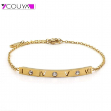 Stailess Steel Bracelet Chain Polished Rectangle Bracelet Lock Link Bracelet Charm Personality Jewelry for Boys