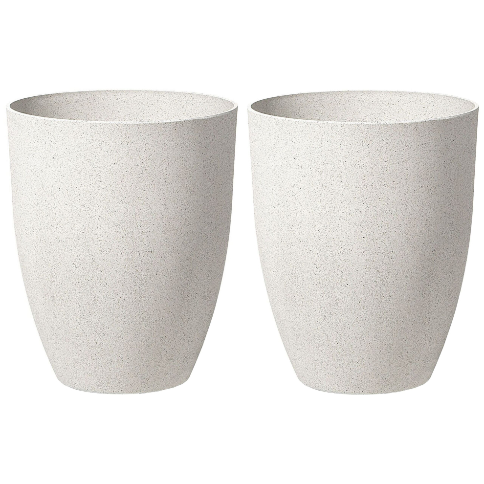 Set of 2 Plant Pots 43 x 43 x 52 cm Off-White CROTON