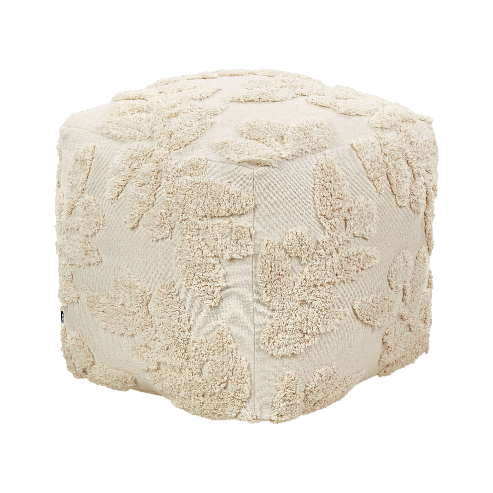 Cotton Pouffe 45 x 45 x 45 Beige MULTAN