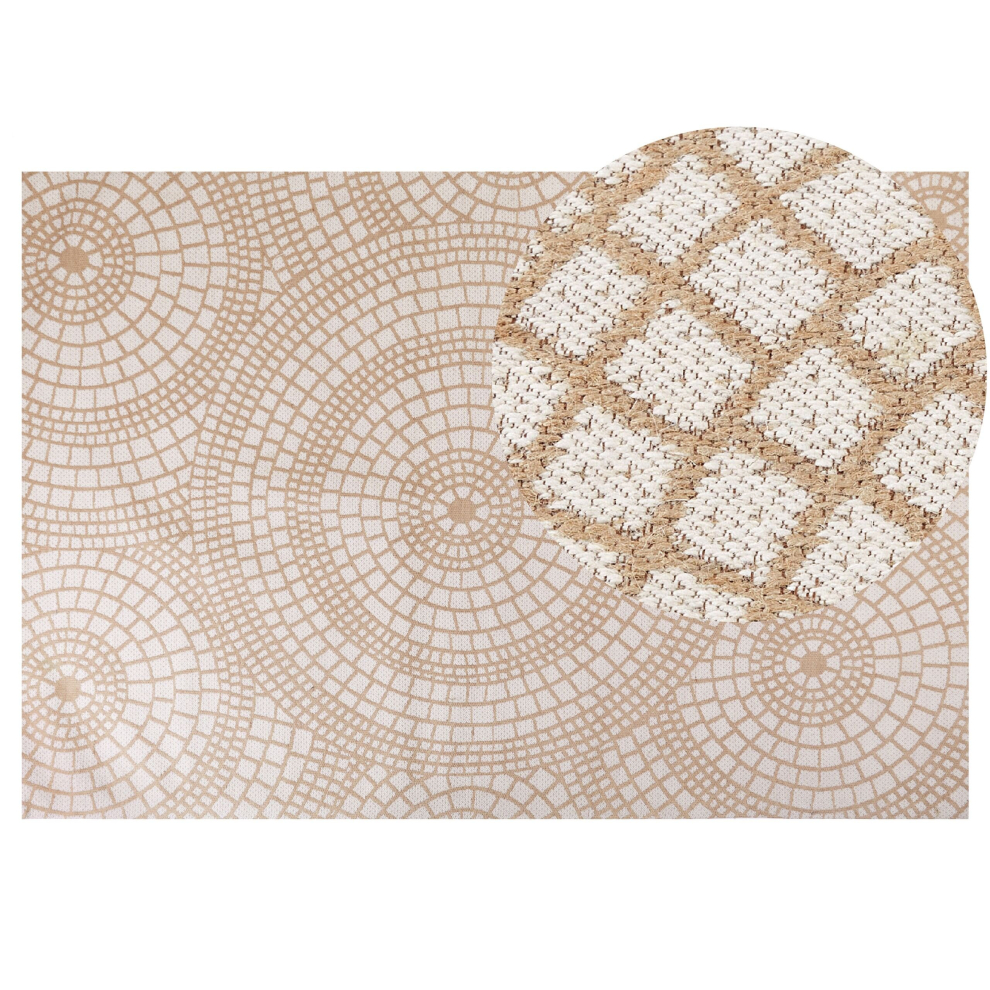 Jute Area Rug 200 x 300 cm Beige and White ARIBA