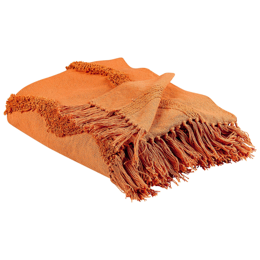 Cotton Blanket 125 x 150 cm Orange KHARI