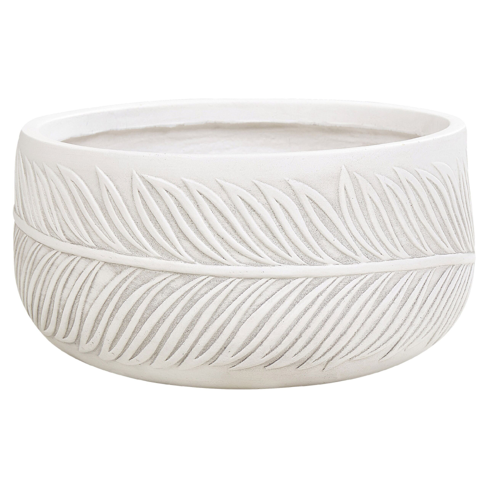 Flower Pot Fibre Clay 35 x 35 x 19 cm Off-White FTERO