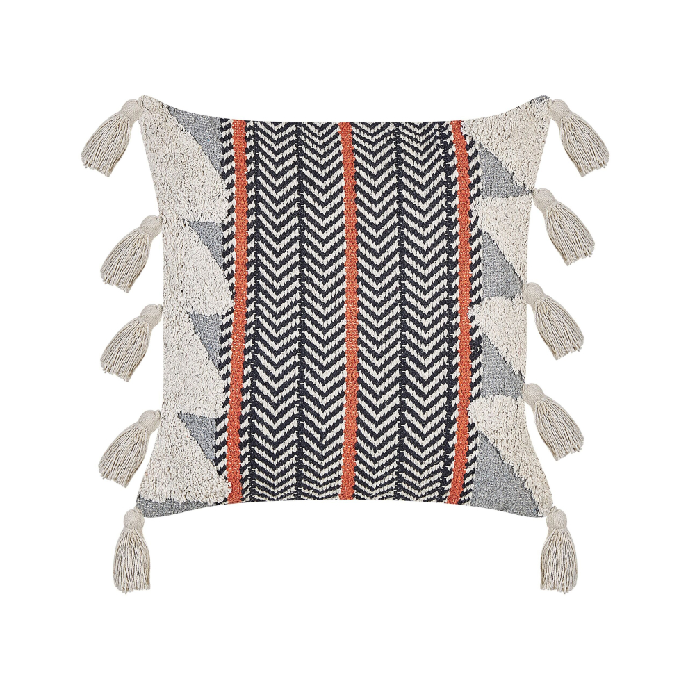 Cotton Cushion Chevron Pattern 45 x 45 cm Multicolour BOUVARDIA