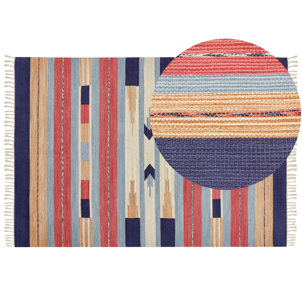 Cotton Kilim Area Rug 140 x 200 cm Multicolour GANDZAK