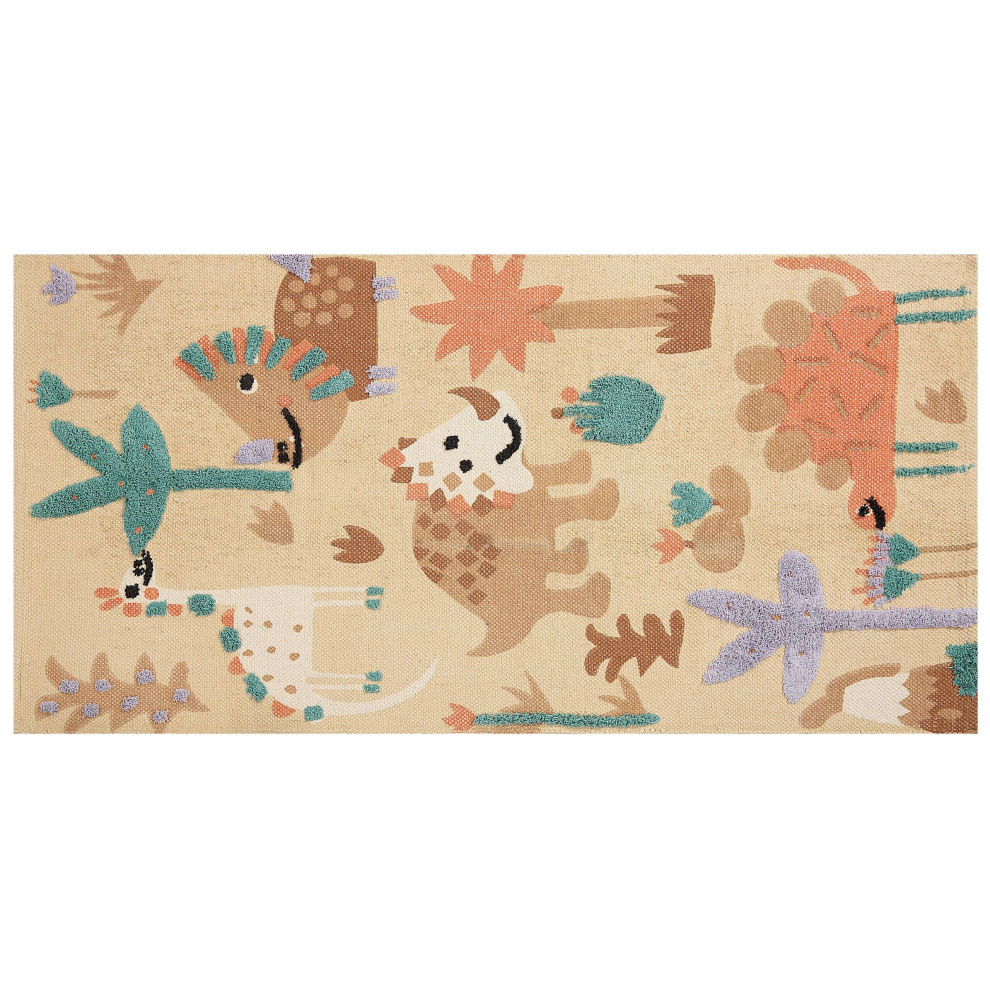 Cotton Kids Rug Animal Print 80 x 150 cm Multicolour STABAT