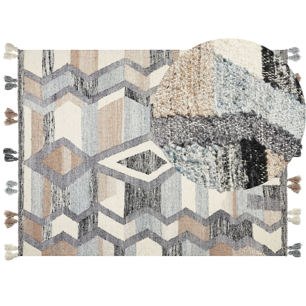 Wool Kilim Area Rug 160 x 230 cm Multicolour AYGEZARD