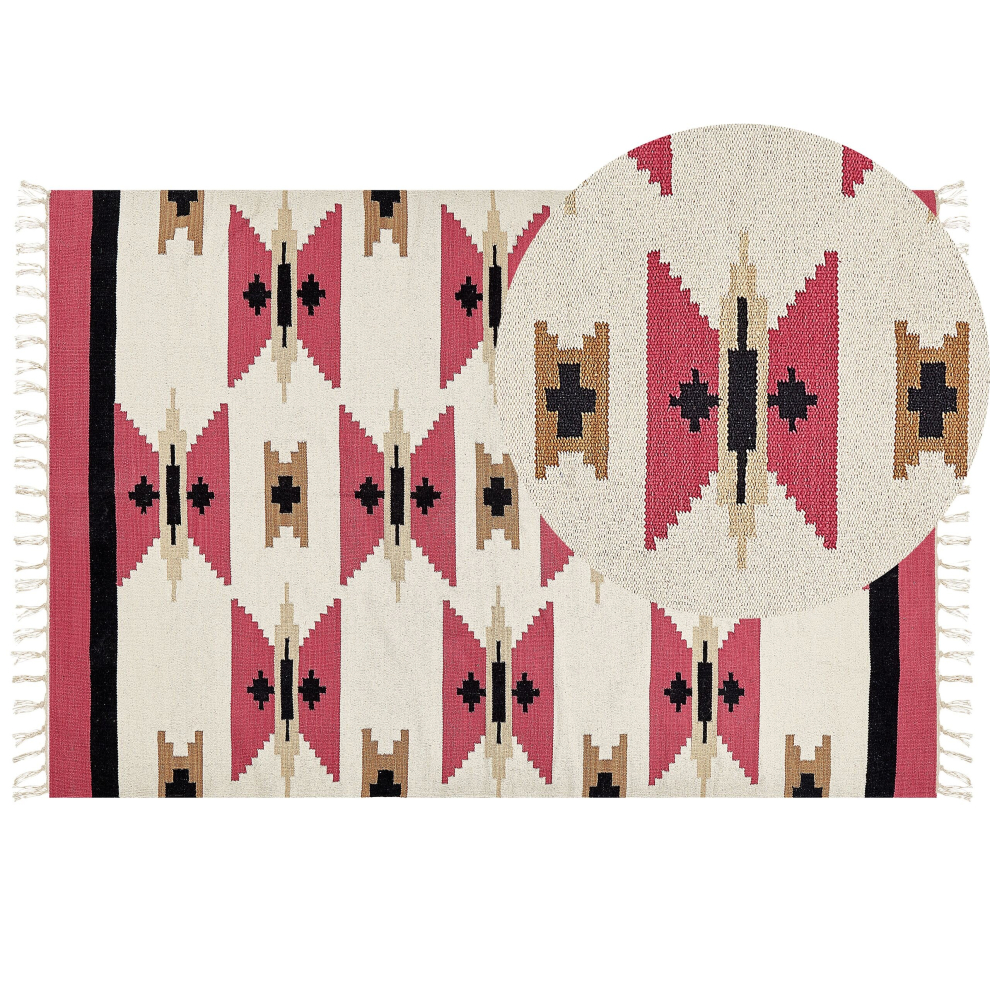 Cotton Kilim Area Rug 160 x 230 cm Multicolour GARNI