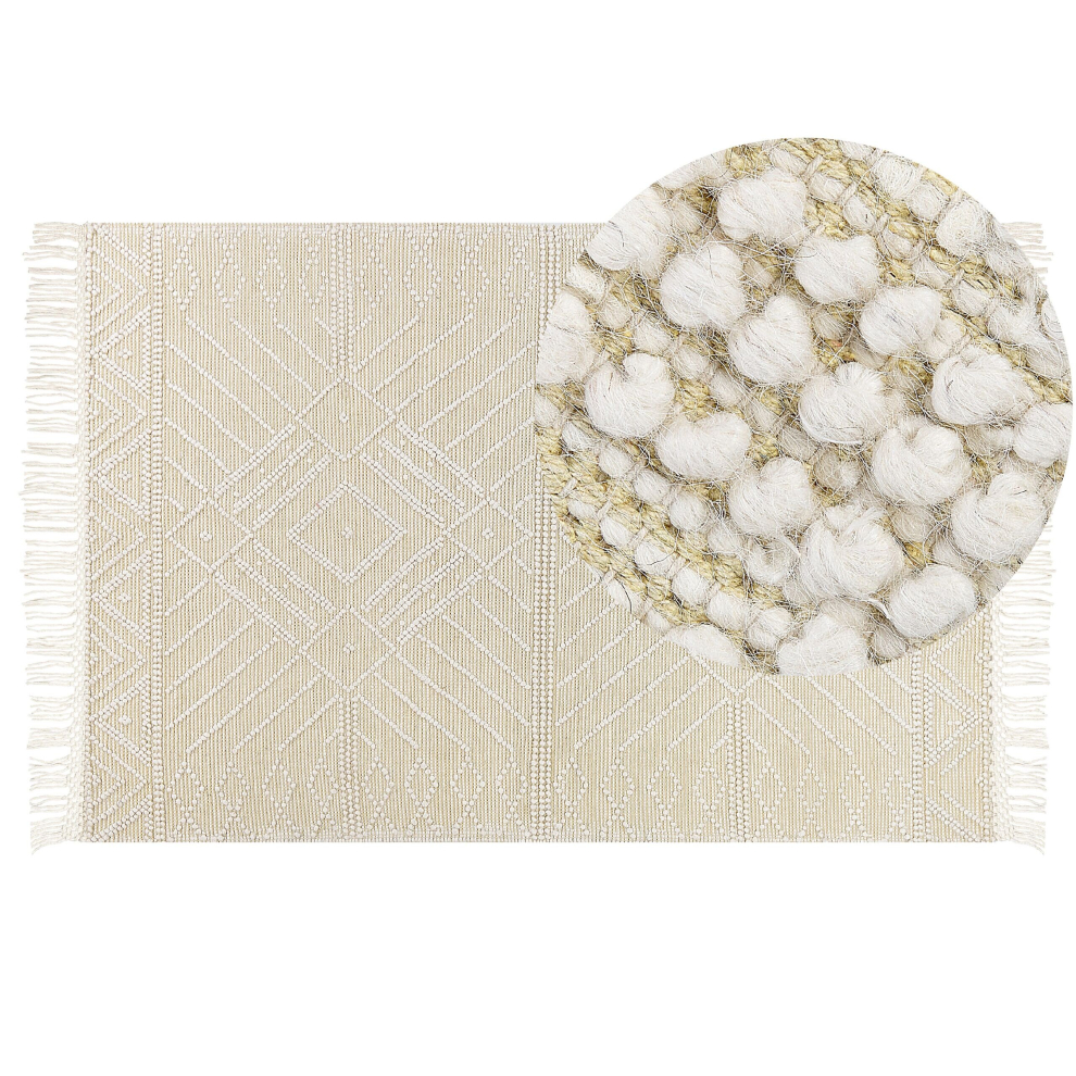Wool Area Rug 160 x 230 cm Beige MAVIKENT