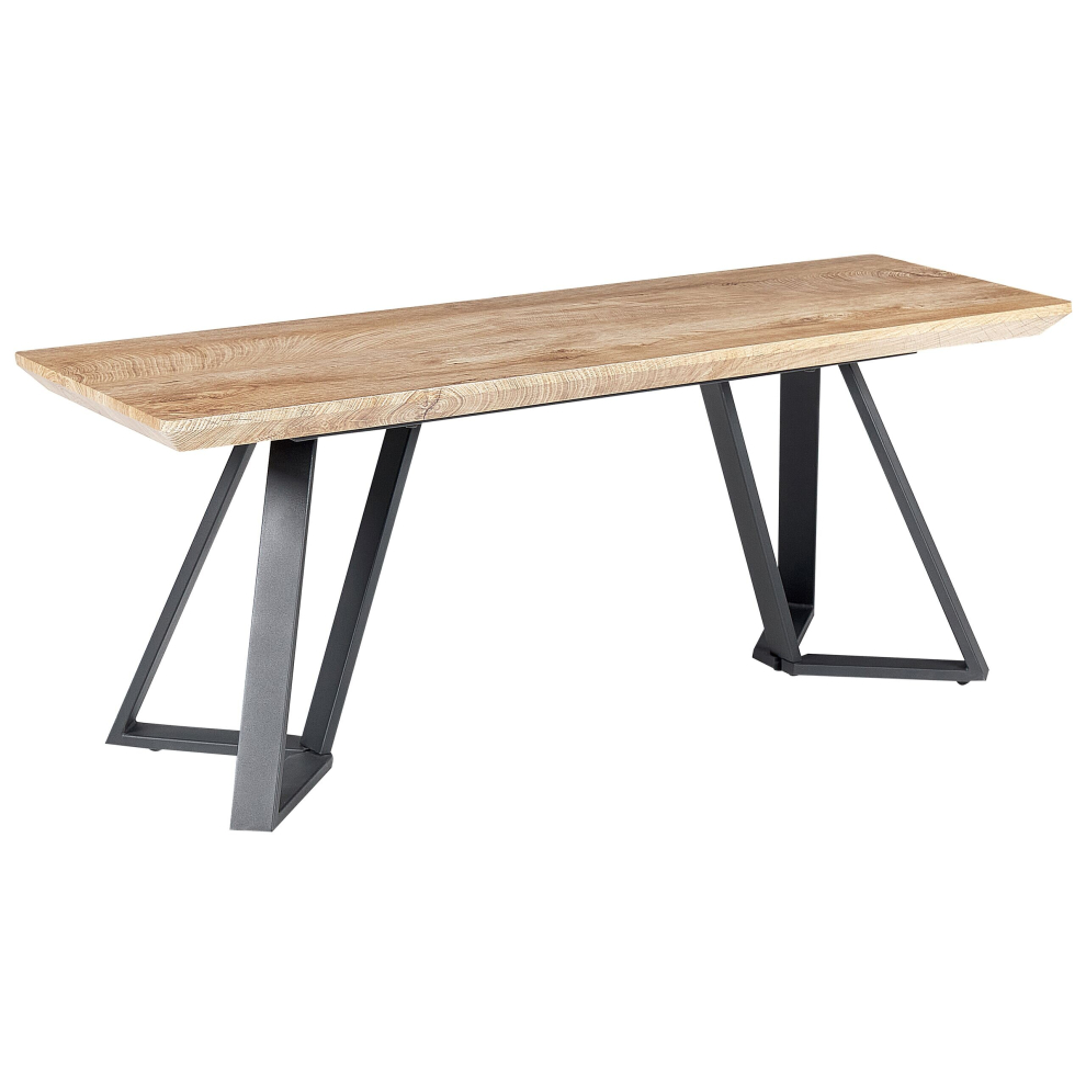 Dining Bench Light Wood and Black UPTON