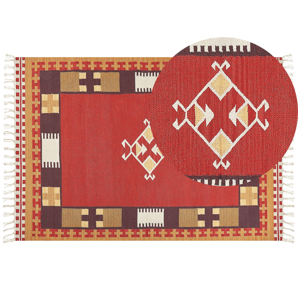 Cotton Kilim Area Rug 160 x 230 cm Multicolour PARAKAR