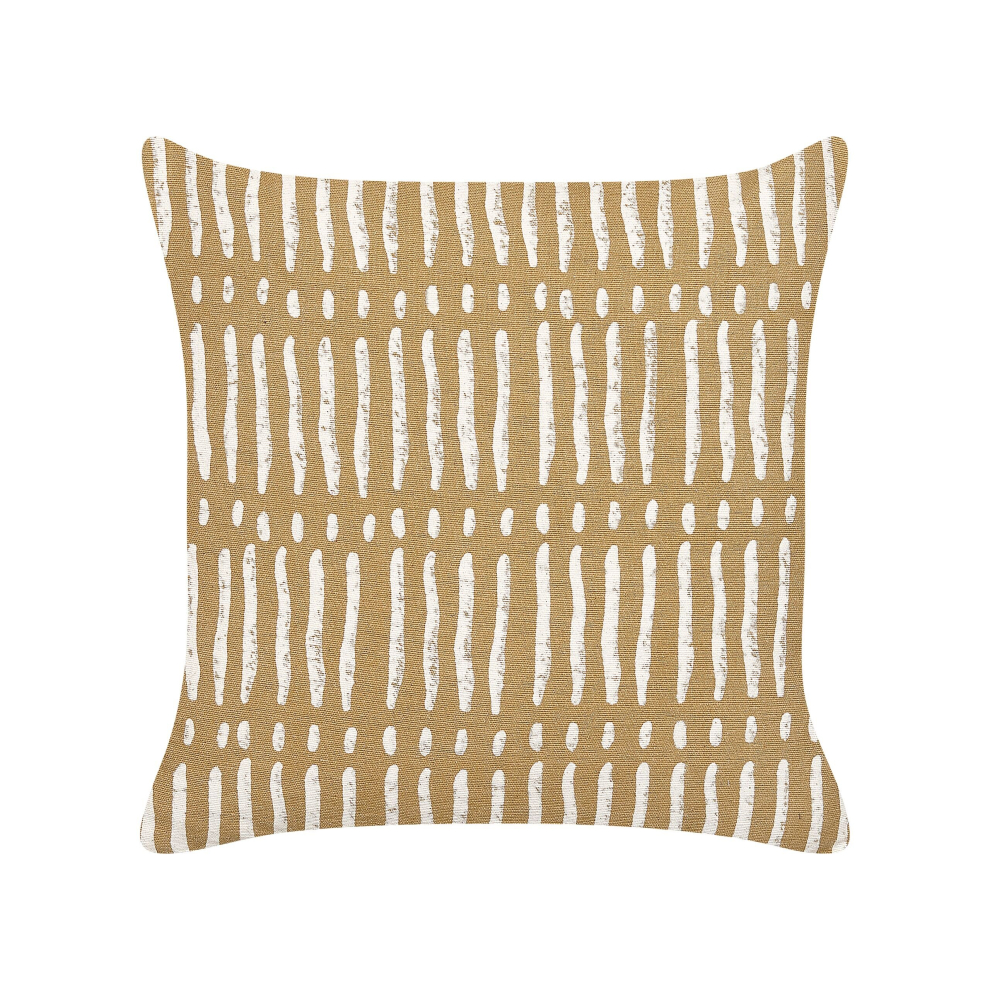 Cotton Cushion Striped 45 x 45 cm Beige and White SALIX