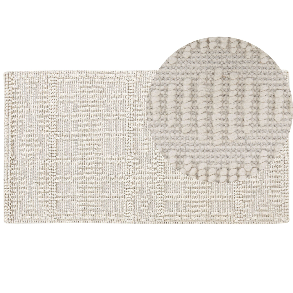 Wool Area Rug 80 x 150 cm Light Beige LAPSEKI