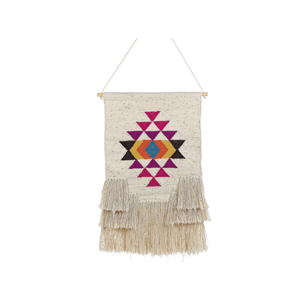 Cotton Wall Hanging with Tassels Beige VEHARI