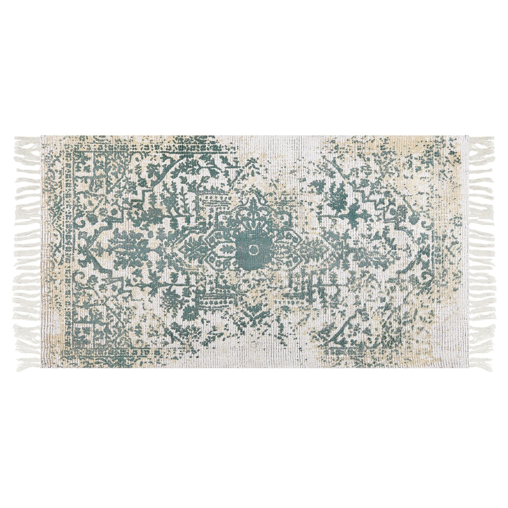 Vintage Area Rug 80 x 150 cm Beige and Green BOYALI