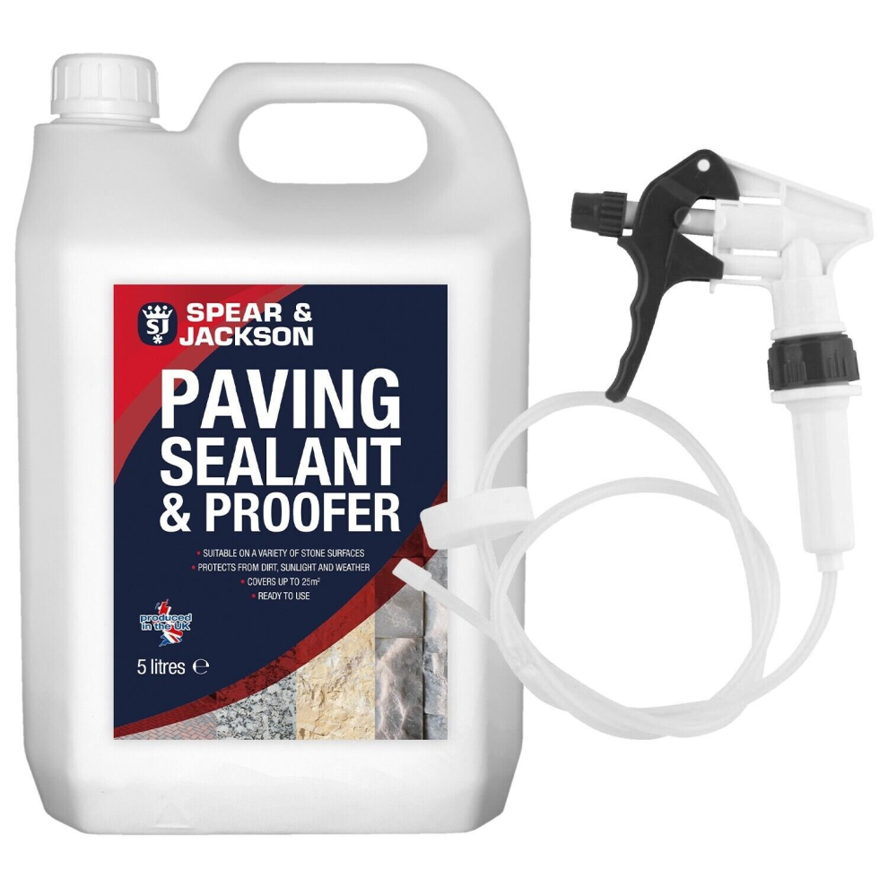 Spear and Jackson Paving Sealant & Proofer 5L Water Seal Long Hose Trigger
