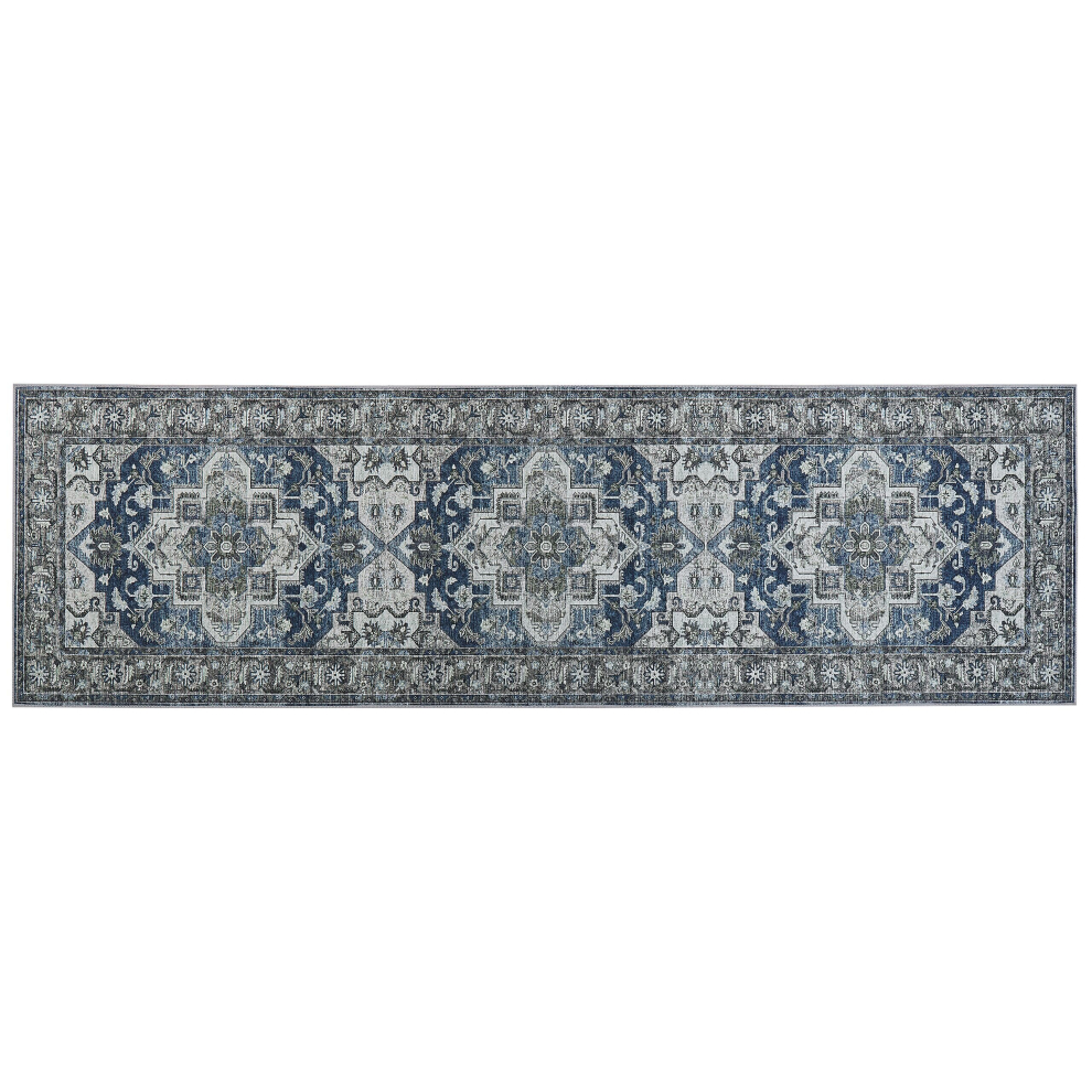 Runner Rug 60 x 200 cm Grey and Blue KOTTAR