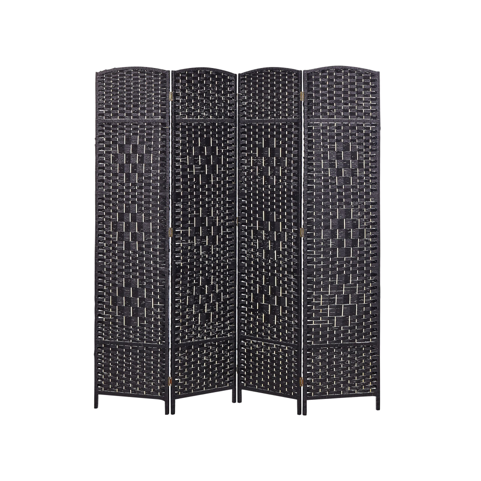 Folding 4 Panel Room Divider 178 x 163 cm Black LAPPAGO